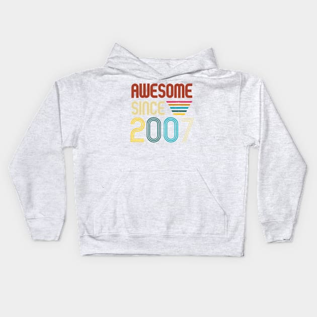 Awesome since 2007 -Retro Age shirt Kids Hoodie by Novelty-art